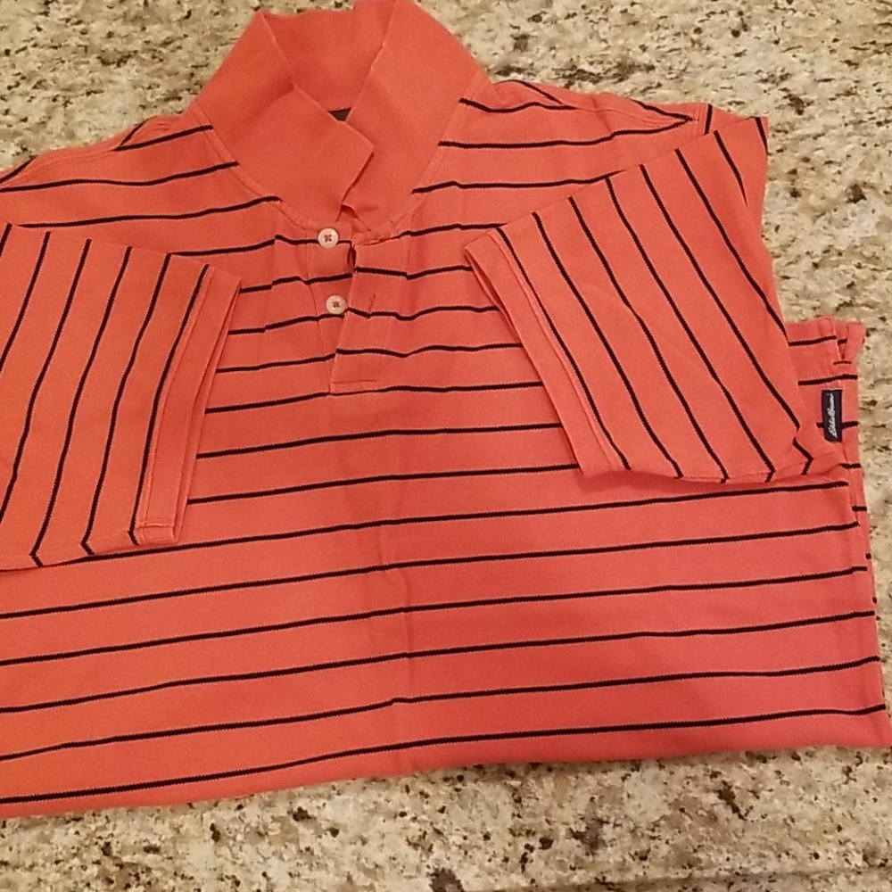 Eddie Bauer Mens Striped Polo Shirt